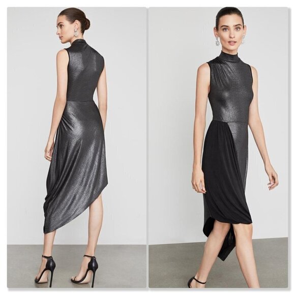 New BCBG Maxazria Liquid turtleneck asymmetric dress - Picture 1 of 10